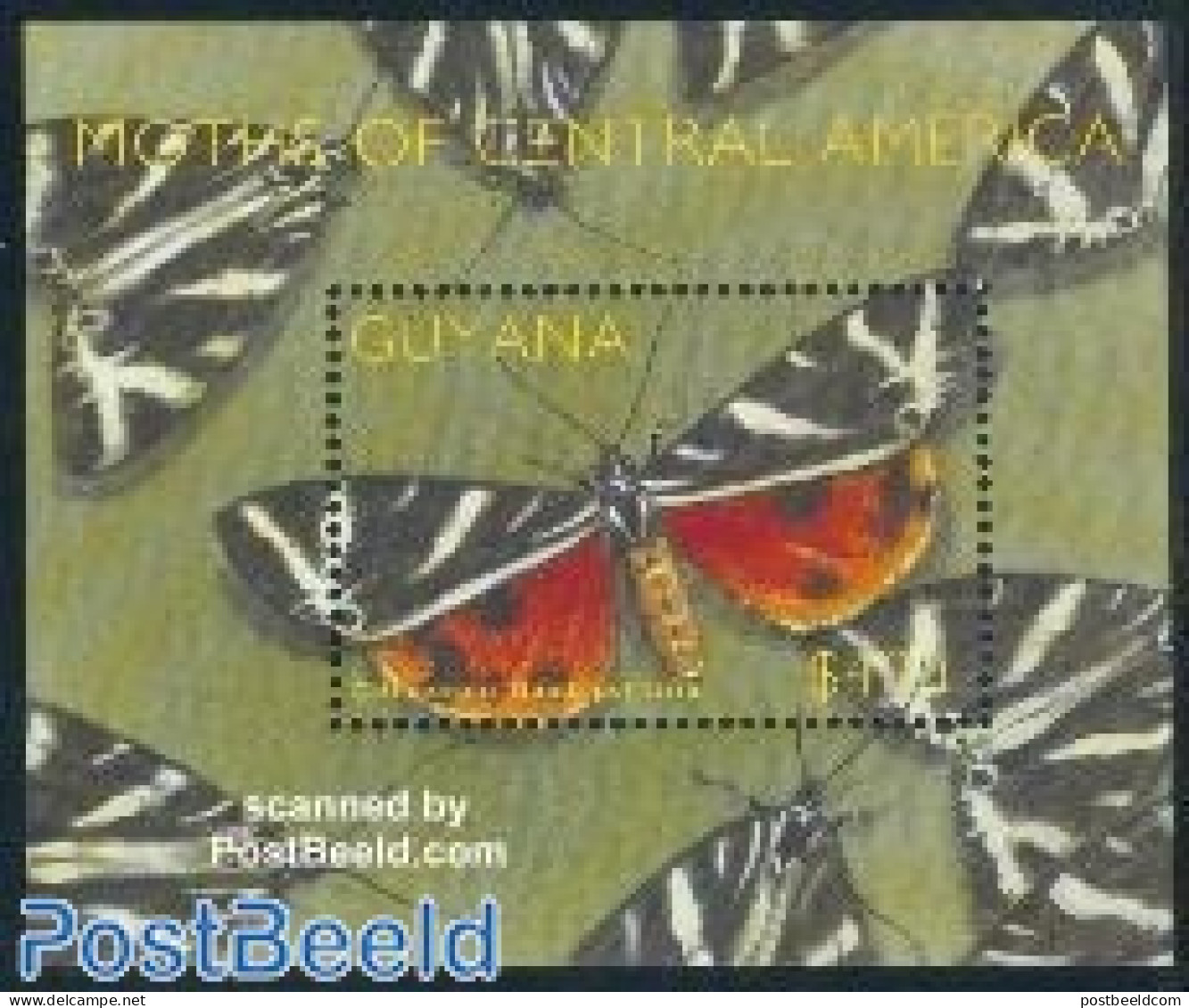 Guyana 2002 Moth S/s /Callimorpha Quadripuntaria, Mint NH, Nature - Butterflies - Guyane (1966-...)