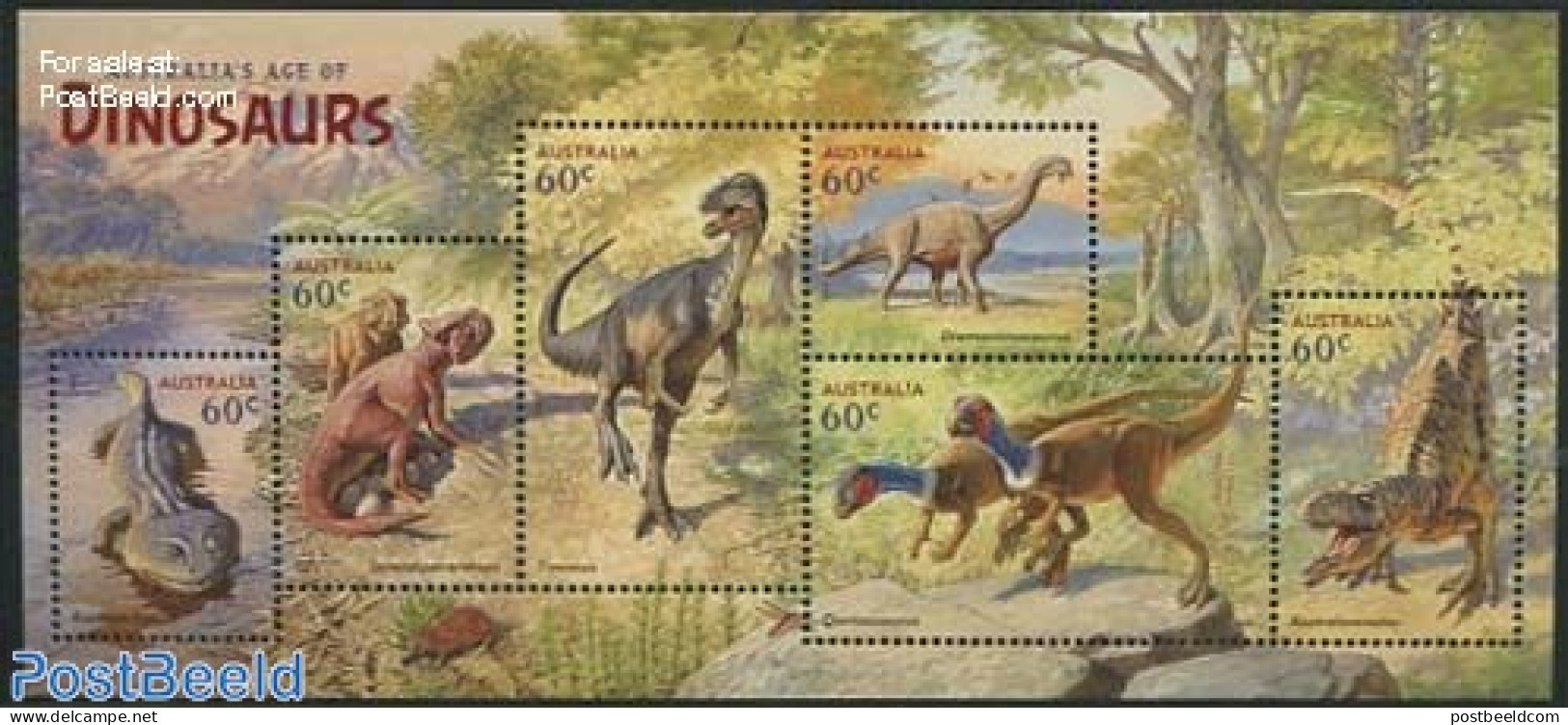 Australia 2013 Dinosaurs S/s, Mint NH, Nature - Prehistoric Animals - Unused Stamps