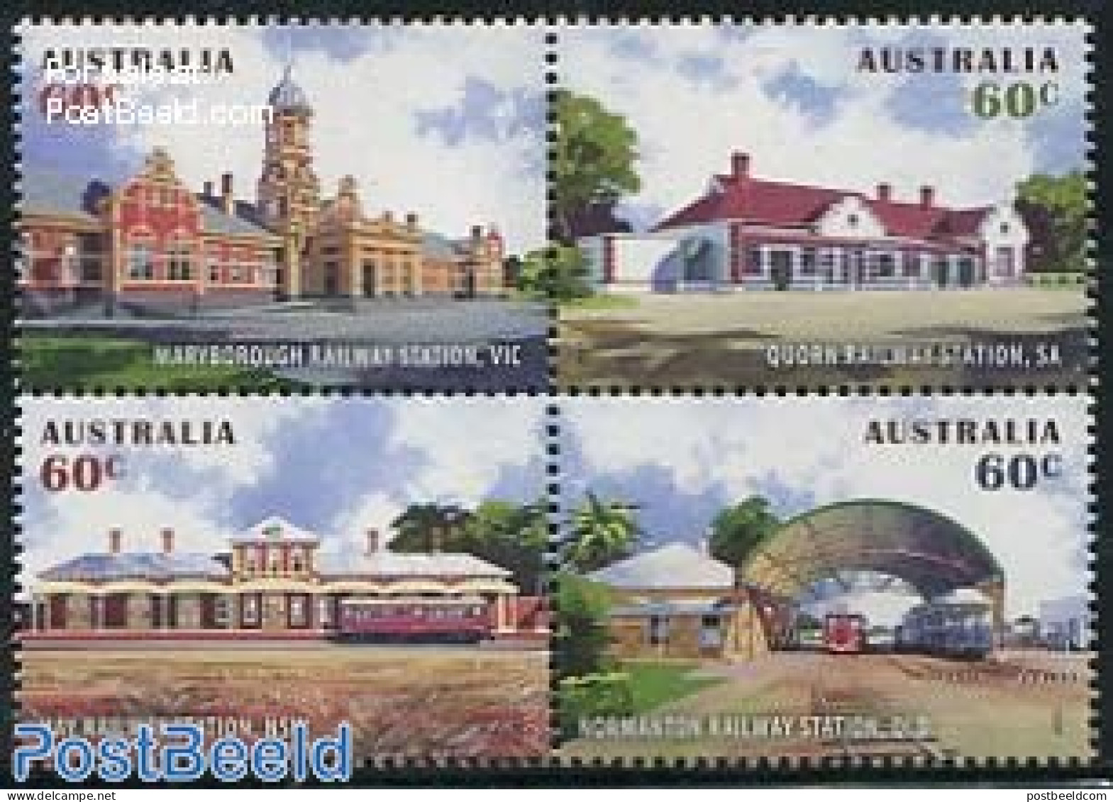 Australia 2013 Railway Stations 4v [+], Mint NH, Transport - Railways - Unused Stamps