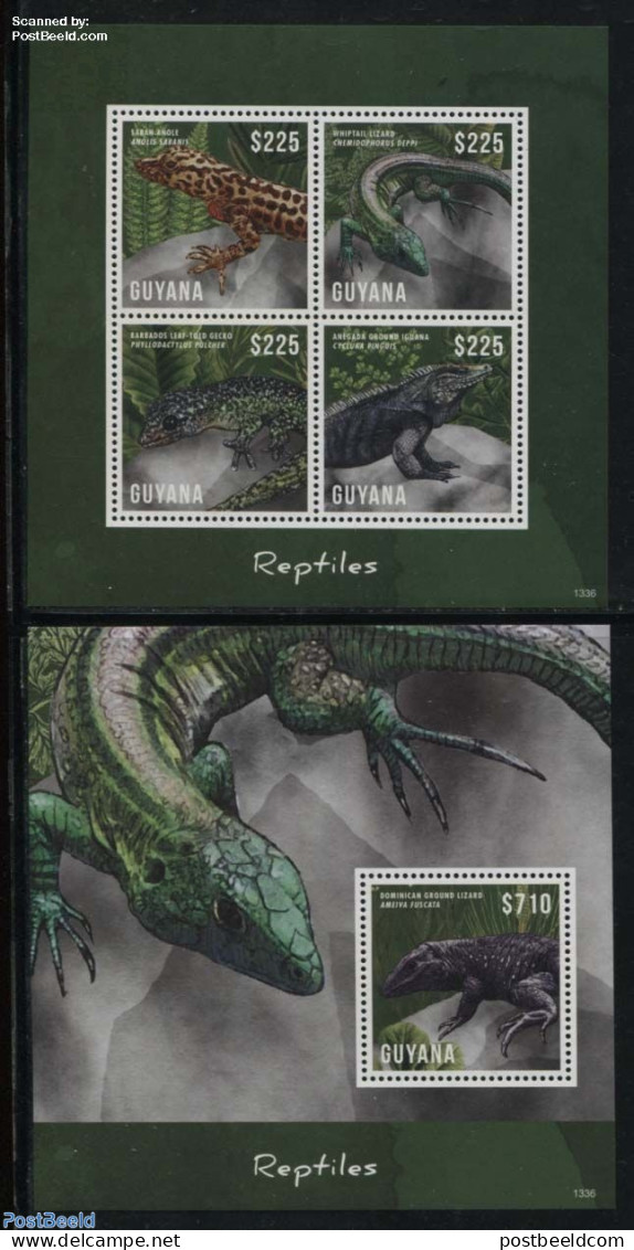Guyana 2013 Reptiles 2 S/s, Mint NH, Nature - Guyane (1966-...)