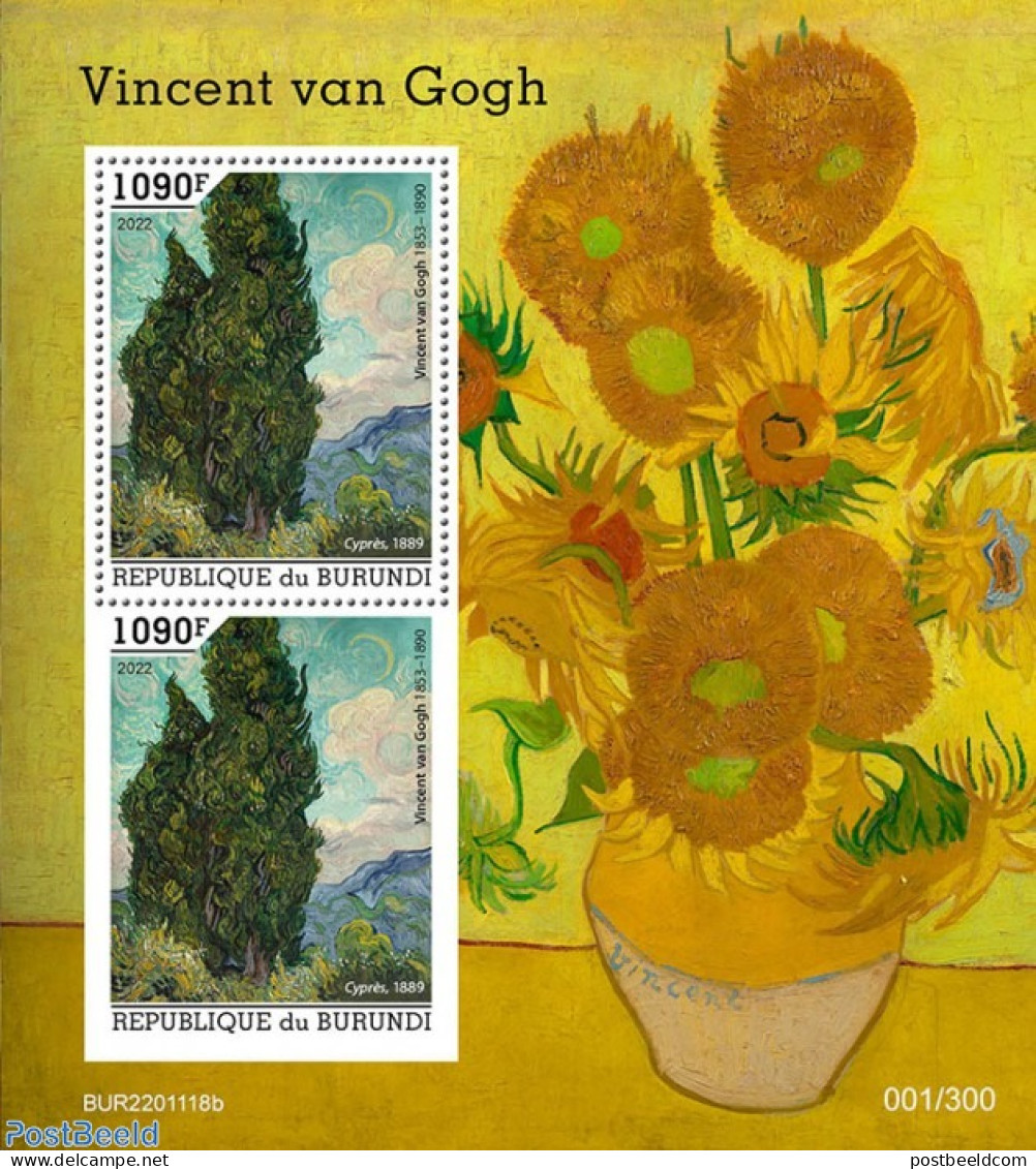 Burundi 2022 Vincent Van Gogh, Mint NH, Art - Paintings - Vincent Van Gogh - Andere & Zonder Classificatie