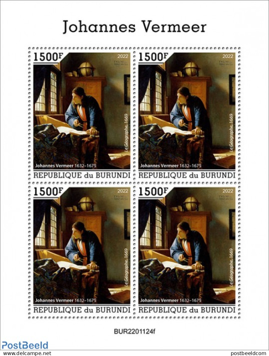 Burundi 2022 Johannes Vermeer, Mint NH, Art - Paintings - Andere & Zonder Classificatie