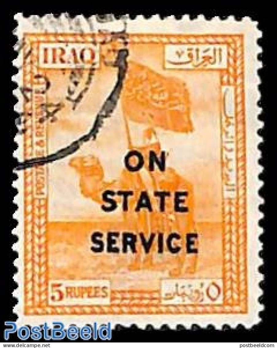 Iraq 1923 On Service 5R, Used, Used Or CTO, Nature - Camels - Irak