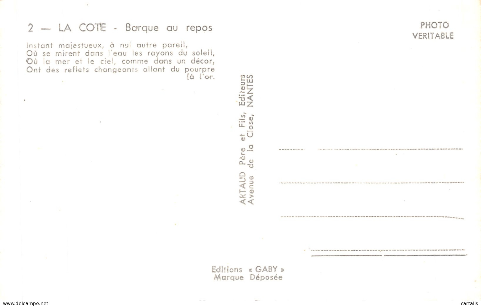 TH-LA COTE BARQUE AU REPOS-N°4466-E/0309 - Autres & Non Classés