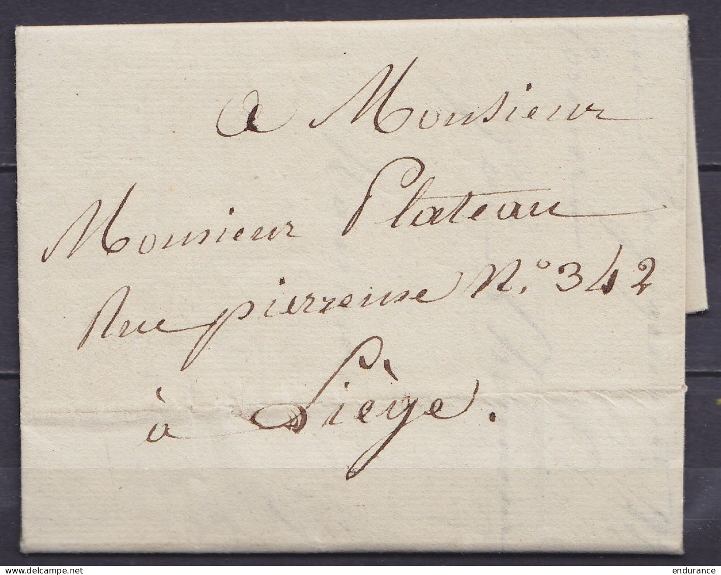 L. Datée 24 Avril 1827 De BRUXELLES Pour Joseph Plateau (physicien, Mathématicien, Inventeur) à LIEGE - 1815-1830 (Dutch Period)