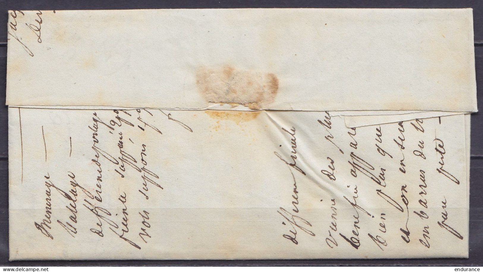 L. Datée 14 Février 1829 De VILLERS-SUR-LESSE Càd T18 ROCHEFORT /14/II Pour Poste Restante à DINANT (pour Bouvignes) - [ - 1815-1830 (Periodo Holandes)
