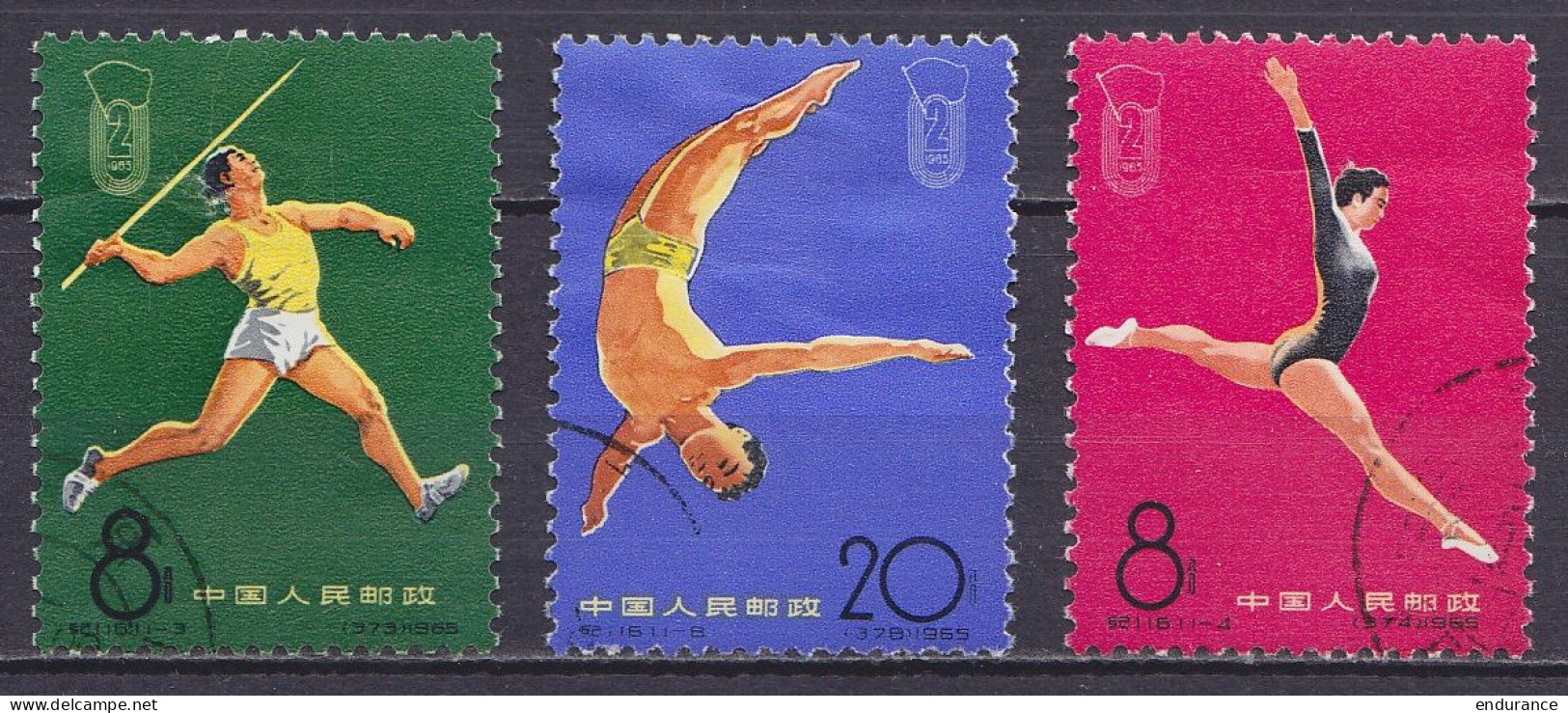 Chine - N°1659+1660+1664 Obl. 2e Jeux Nationaux D'athlétisme Pékin 1965 - Used Stamps