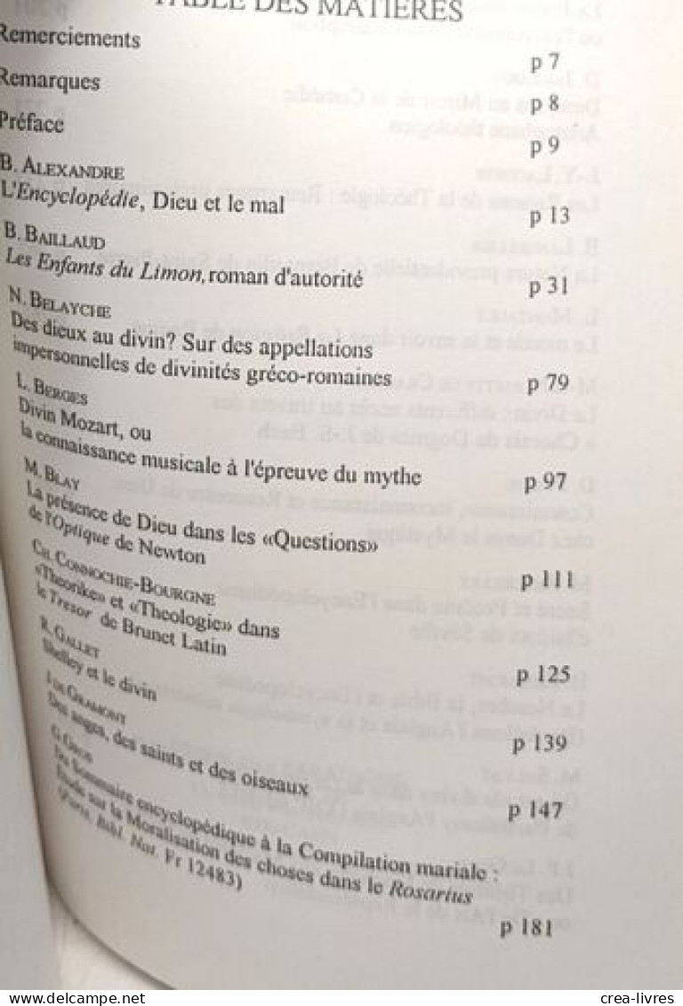 Le Divin: Actes Du Colloque De Mortagne-au-perche Avril 1993 (Varia Paradigme Band 17) - Psychology/Philosophy