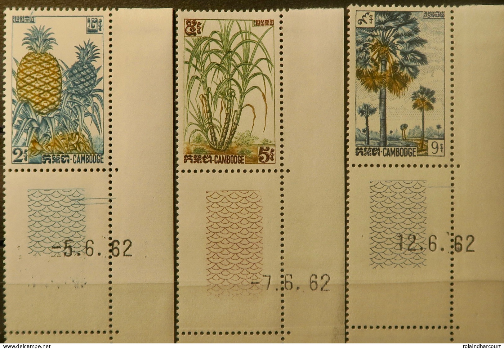 R2253/802 - CAMBODGE - 1962 - Agriculture - N°125 à 127 NEUFS** CdF Avec CD - Cambodia