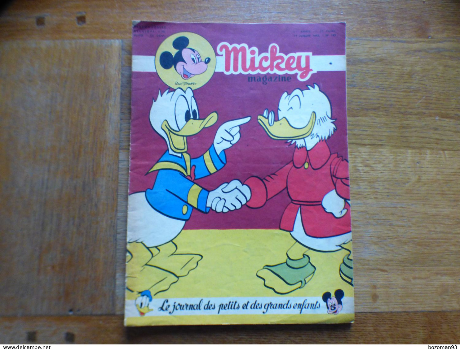 JOURNAL MICKEY BELGE  N° 145 Du 17/07/1953 COVER  DONALD ET PICSOU + ROBIN DES BOIS - Journal De Mickey