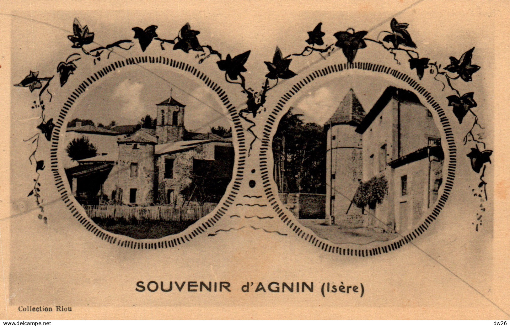 Souvenir D'Agnin (Isère) Multivues (Eglise, Chateau) Collection Riou - Carte J. Cellard Non Circulée - Gruss Aus.../ Gruesse Aus...