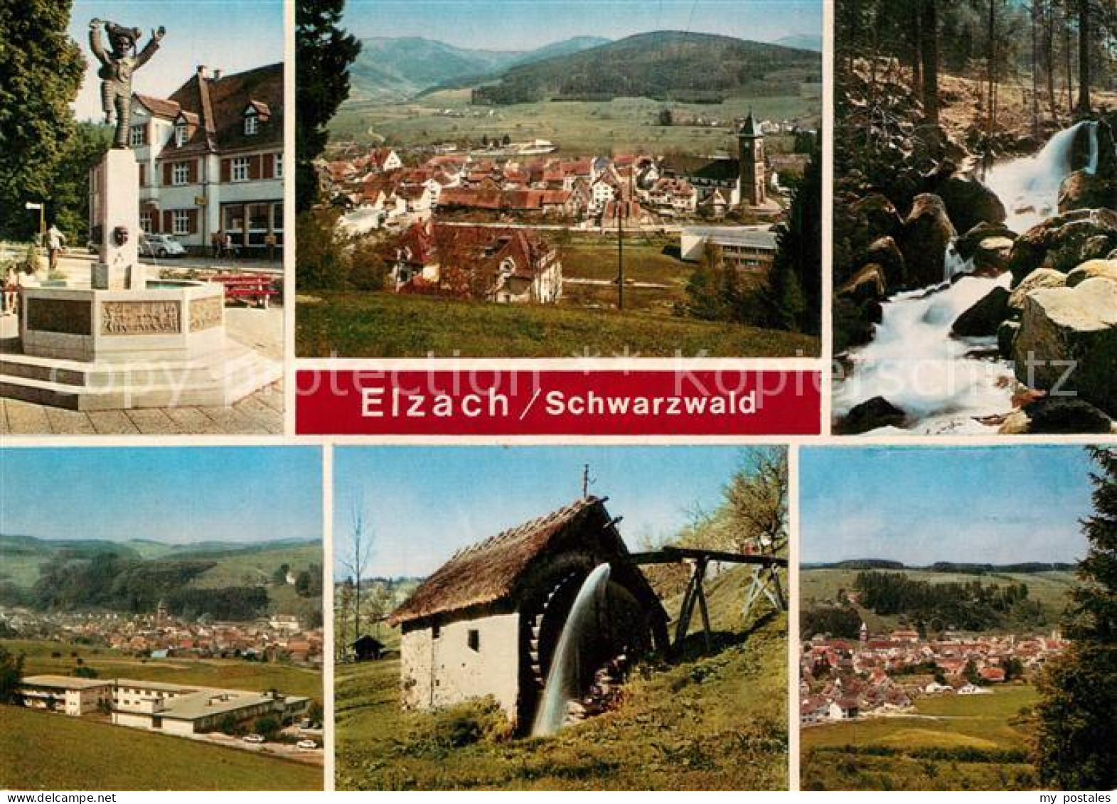 73271154 Elzach Schuttigbrunnen Stadtblick Elzfaelle Sanatorium Muehle Teilansic - Elzach