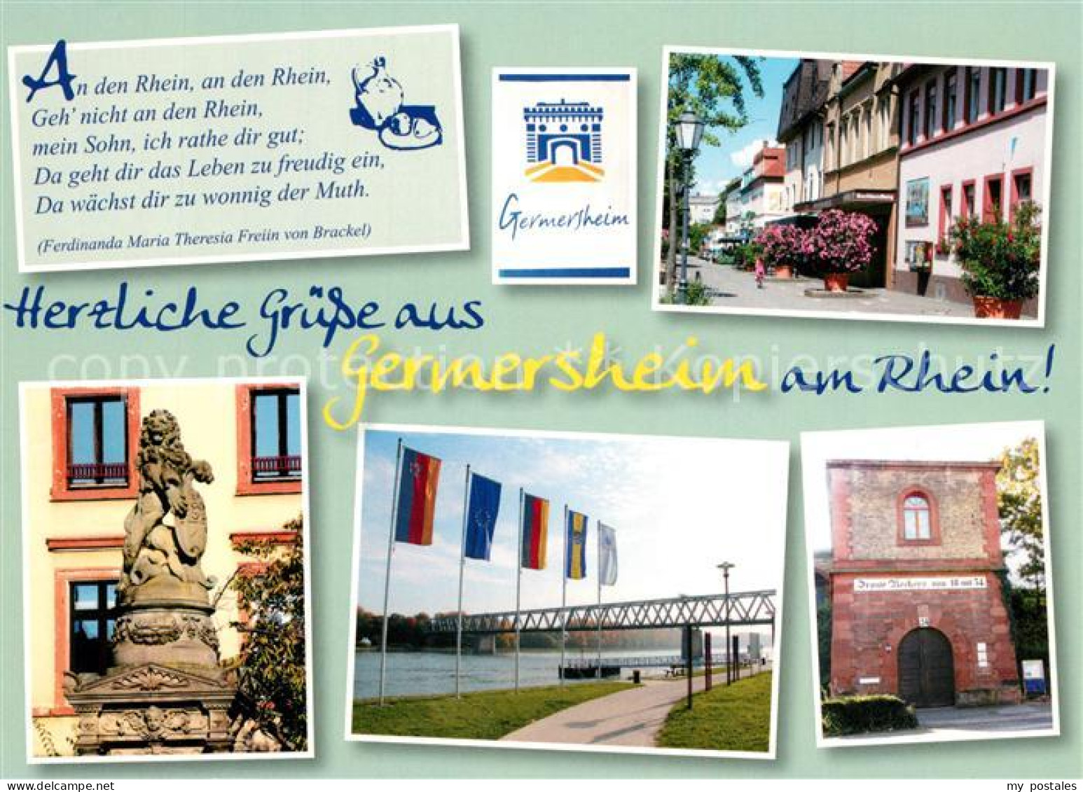 73271142 Germersheim Strassenpartie Brunnen Rheinpartie Turm Germersheim - Germersheim