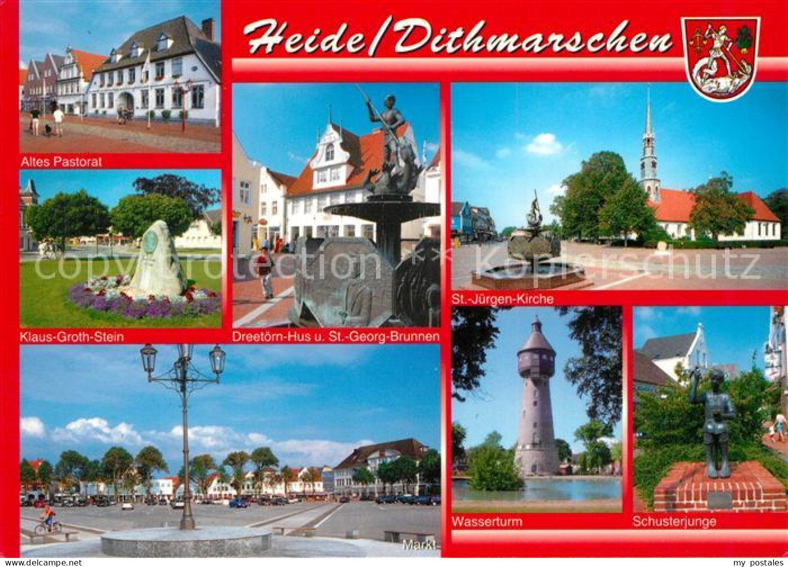 73271100 Heide Dithmarschen Altes Pastorat Klaus Groth Stein St Georg Brunnen St - Heide