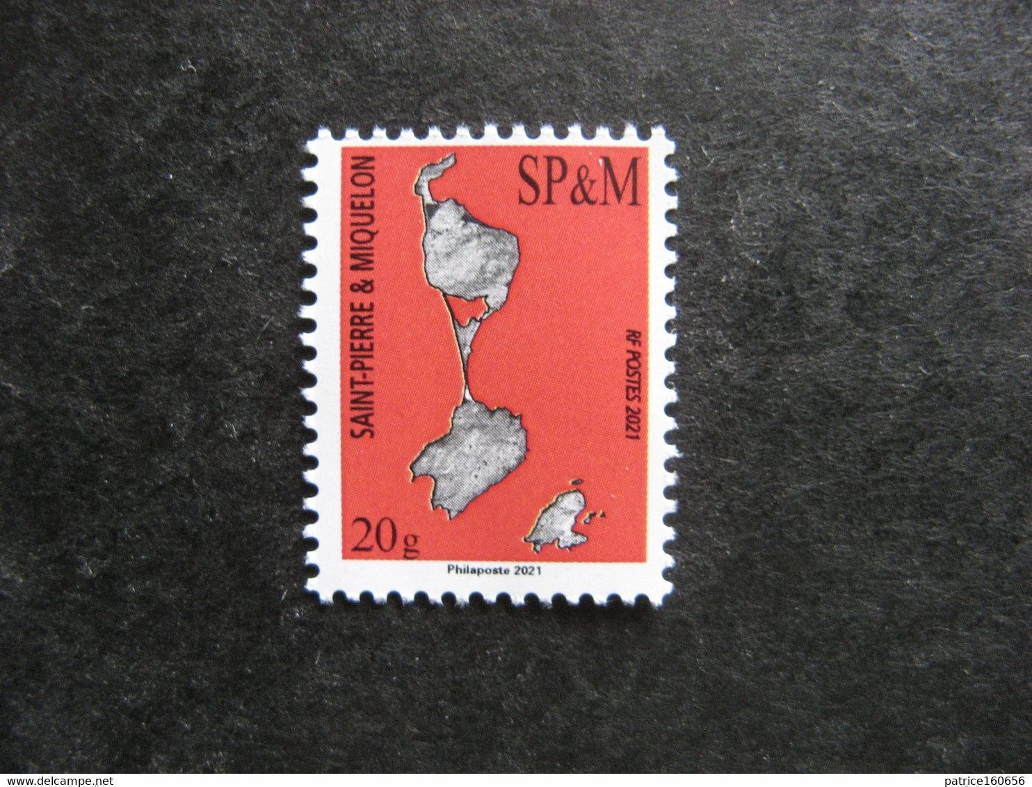 Saint Pierre Et Miquelon: TB N° 1267 : TVP "carte De St Pierre Et Miquelon" Rouge , 2021, Neuf XX. - Unused Stamps