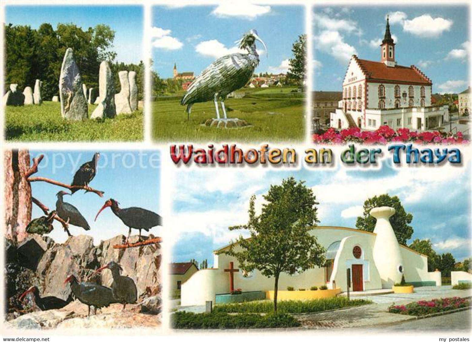 73270709 Waidhofen Thaya Steinkunstwerk Basilika Rappskulptur Rathaus Rapp Kolon - Altri & Non Classificati