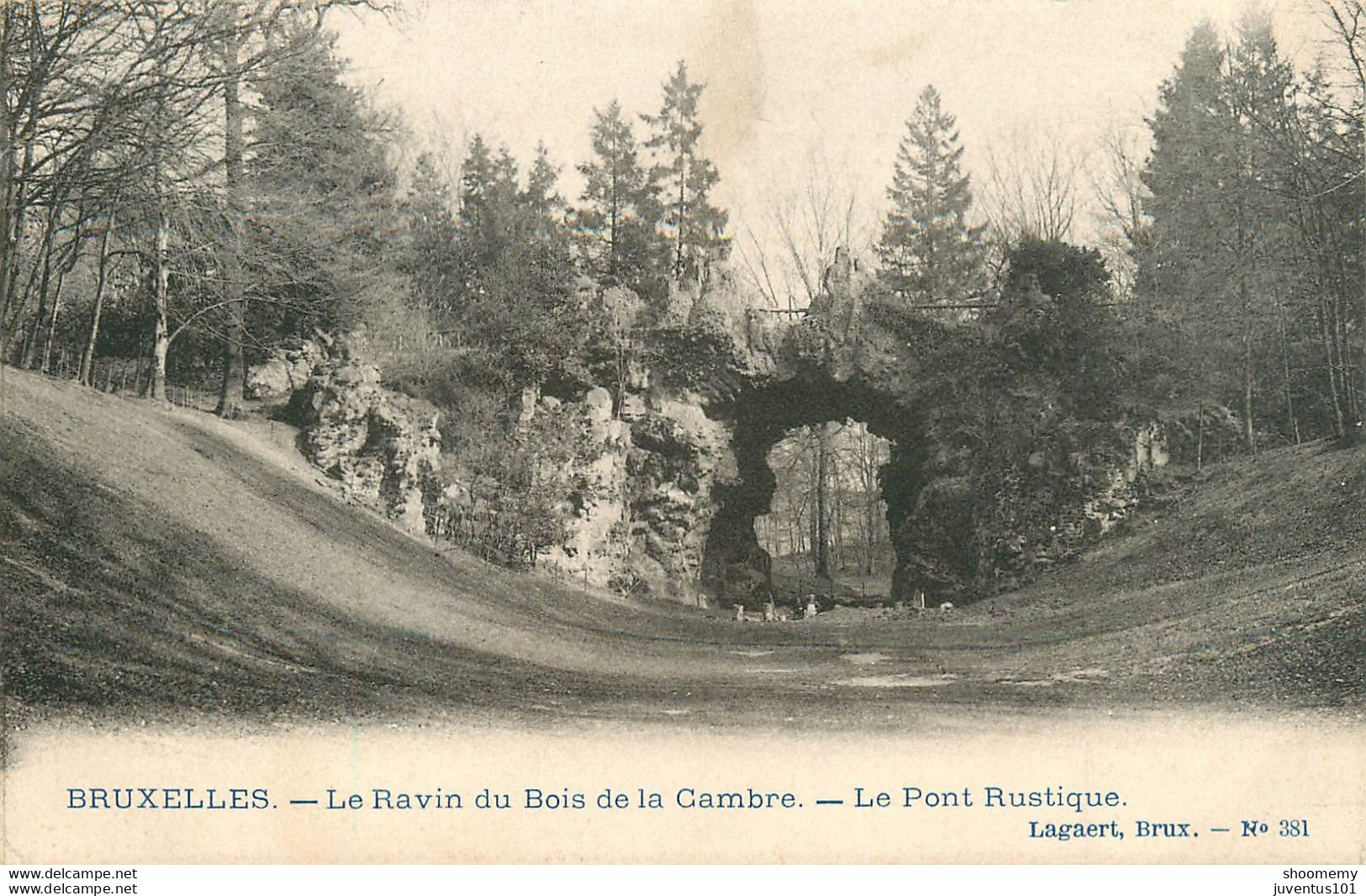 CPA Bruxelles-Le Ravin Du Bois De La Cambre-Le Pont Rustique-Timbre    L2031 - Andere & Zonder Classificatie