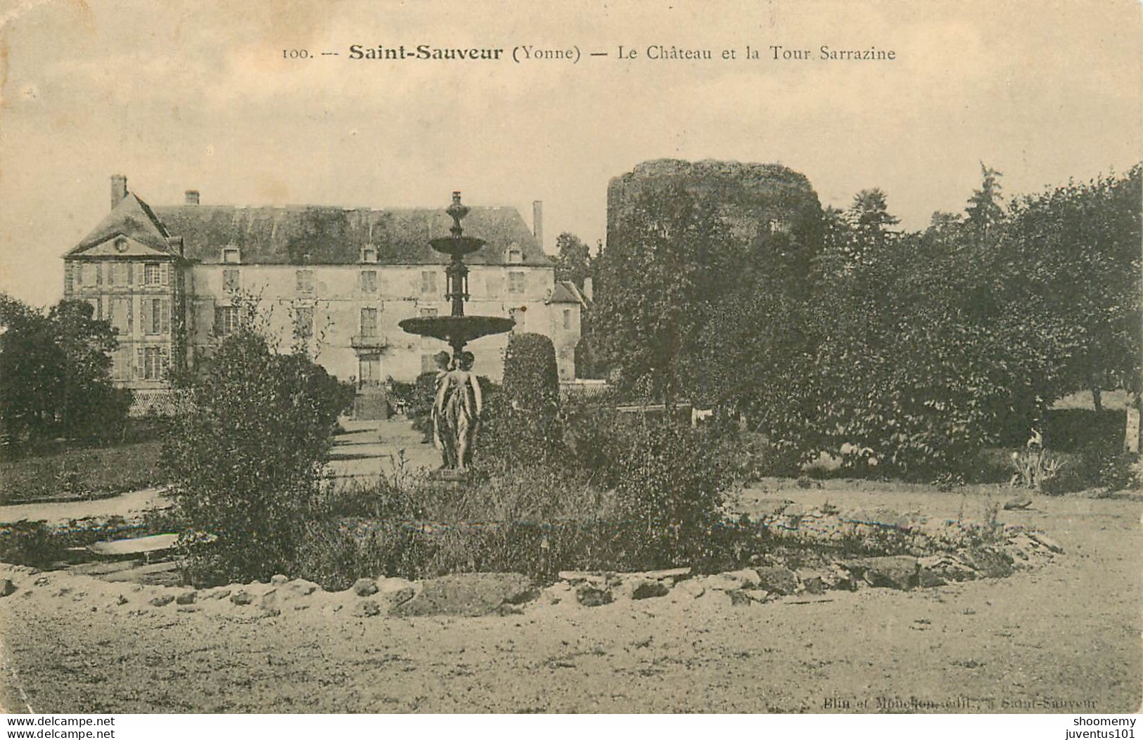 CPA Saint Sauveur-Le Château Et La Tour Sarrazine-100-Timbre    L2057 - Saint Sauveur En Puisaye