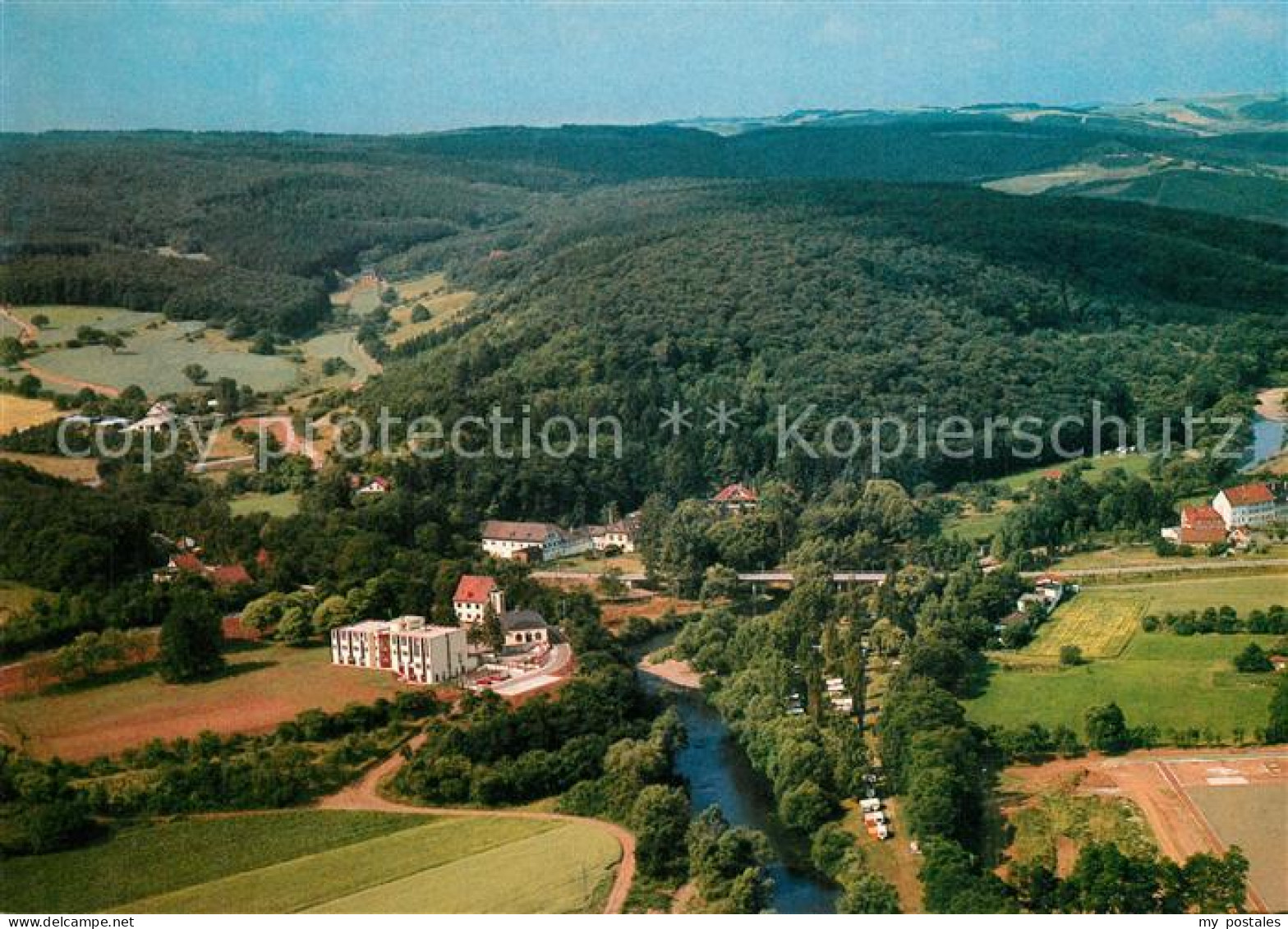 73270696 Sobernheim Fliegeraufnahme REHA Zentrum Campingplatz Kurhaus  Sobernhei - Bad Sobernheim