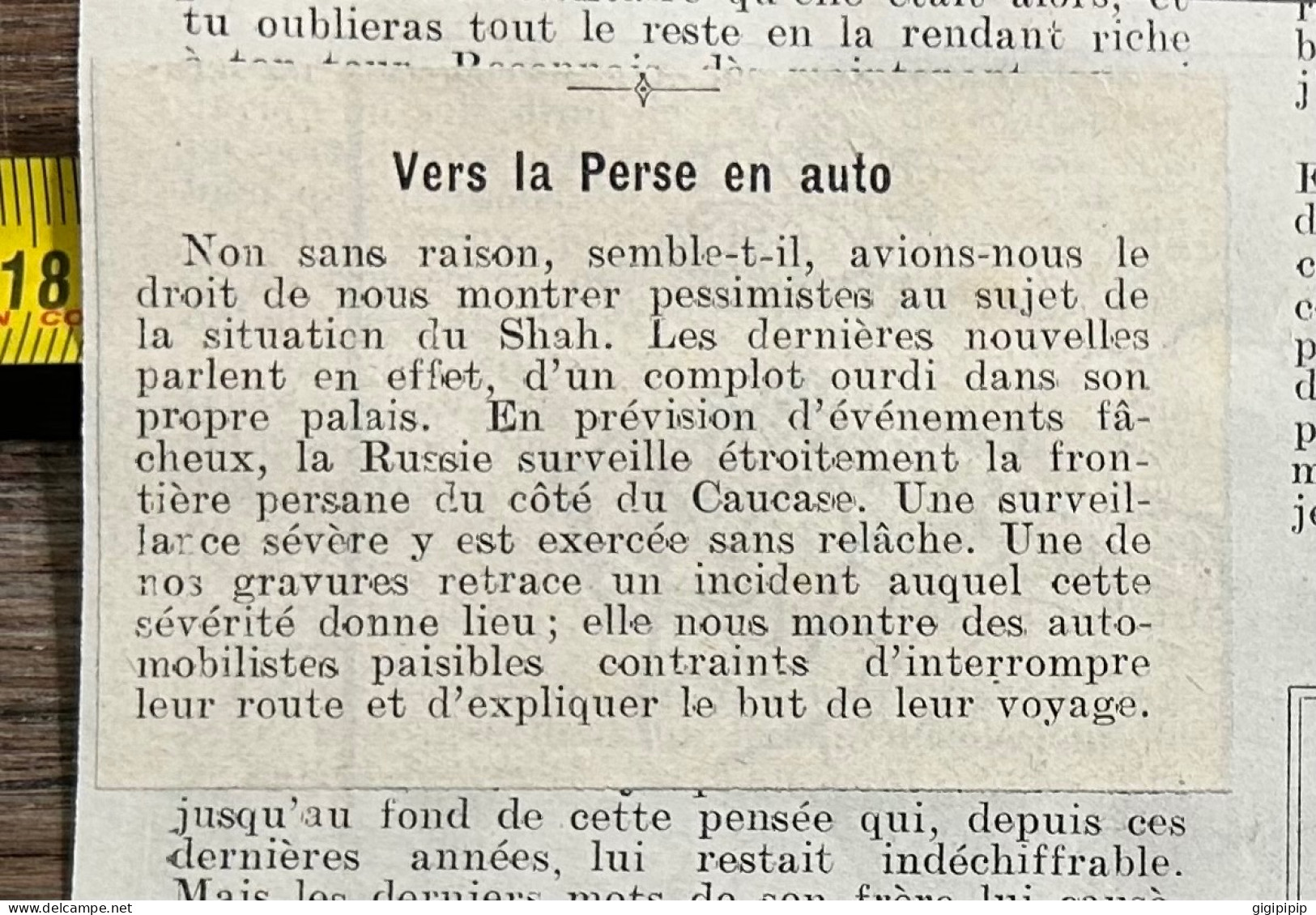1908 PATI TRIBULATIONS DE LA PERSE ET LA SURVEILLANCE A LA FRONTIÈRE Cosaques Arrêtent, à Waranzowka La Famille Zabels - Verzamelingen