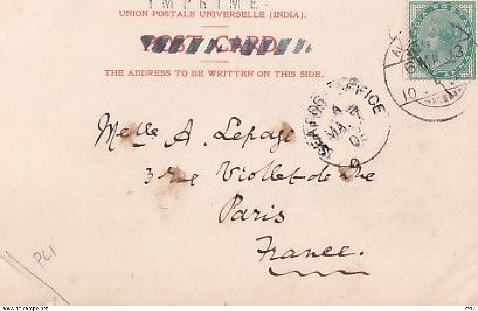 POONA              PARVAT I HILL AND TEMPLE     PRECURSEUR   +  TIMBRES - Indien