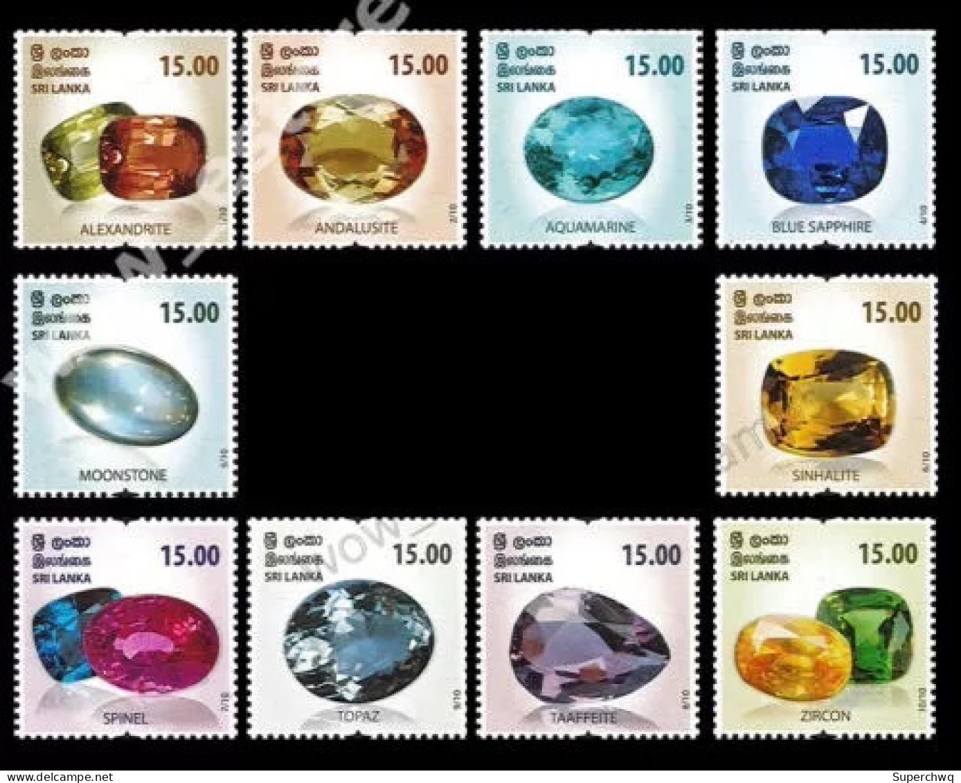 Sri Lanka 2021, The Precious Gemstones And Diamonds Of The Kingdom Of Gems,10v MS MNH - Sri Lanka (Ceilán) (1948-...)
