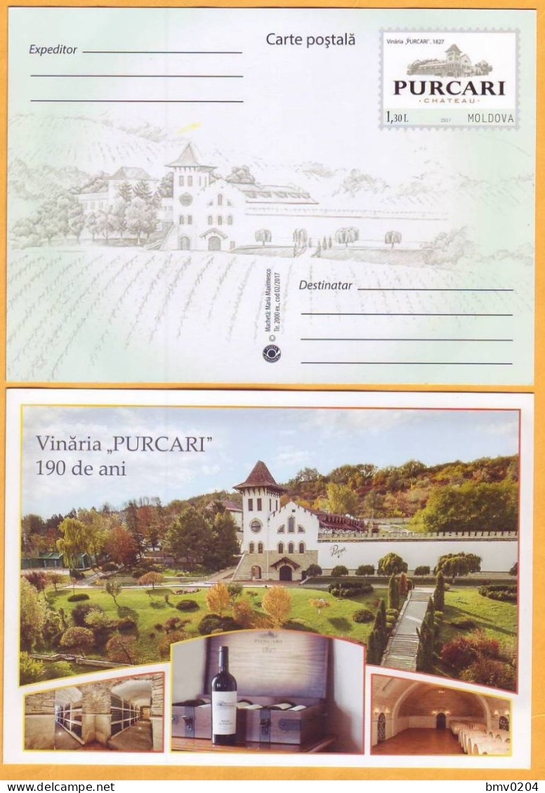 2017 Moldova Moldavie Moldau Winery "Purcari". Anniversary. 190 Years. Grapes. Wine. Postcard Mint. - Moldavië
