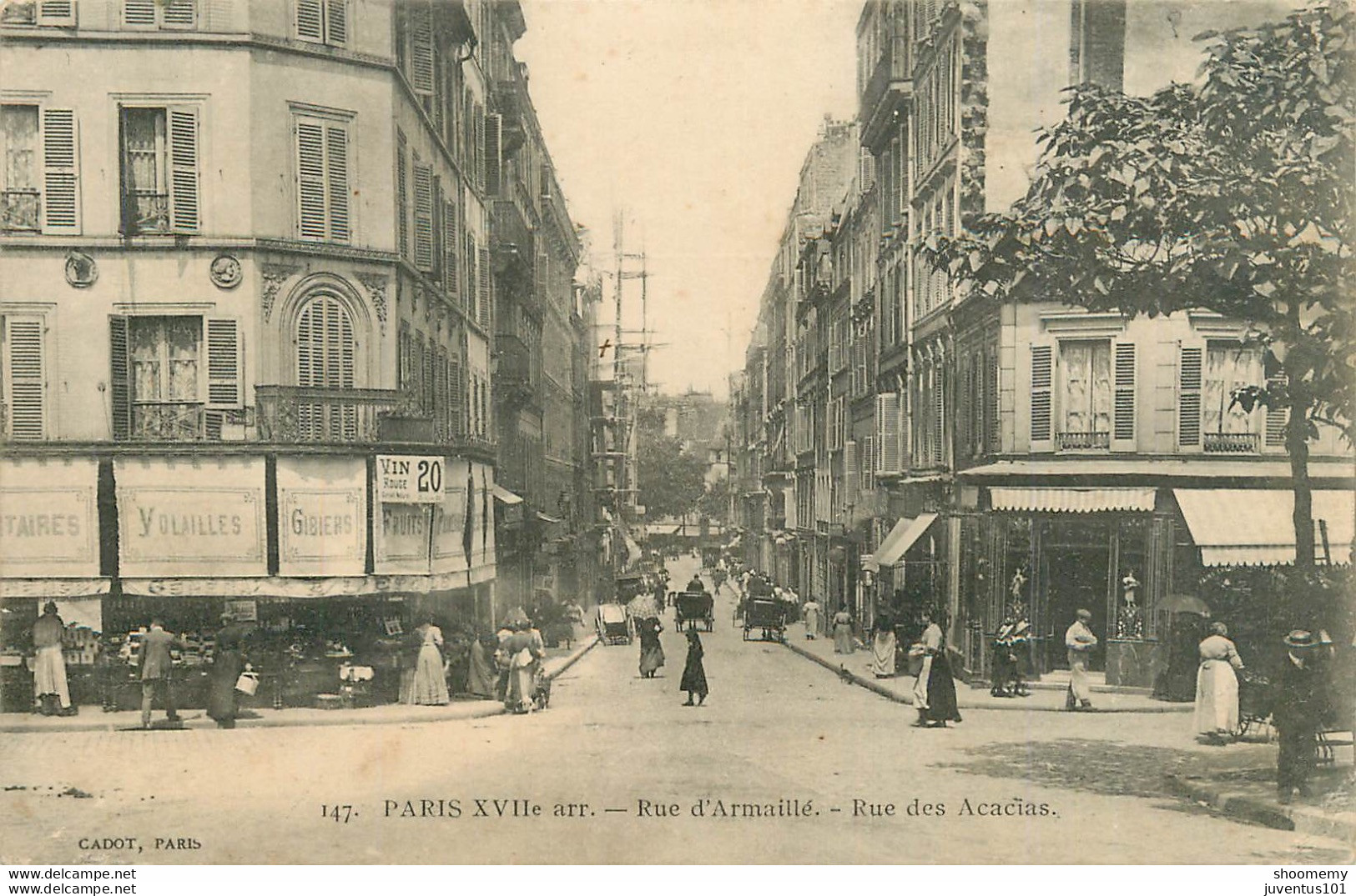 CPA Paris-Rue D'Armaillé-Rue Des Acacias-147-Timbre       L1740 - Distrito: 17