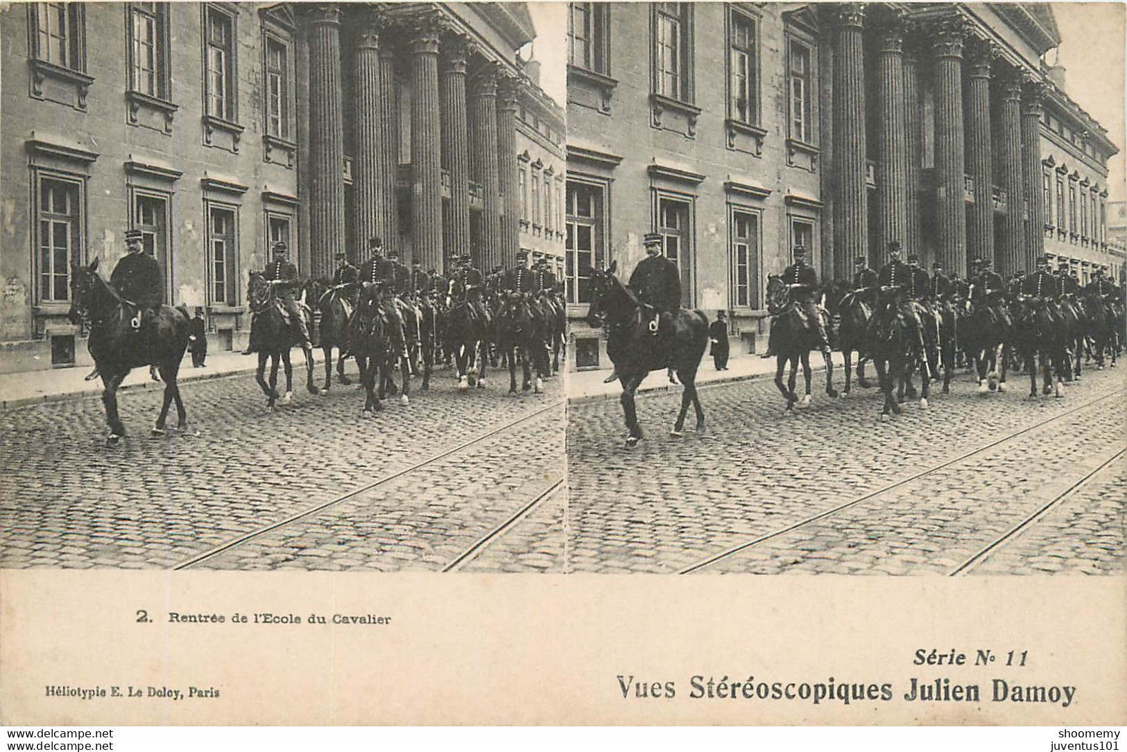 CPA Vues Stéréoscopiques Julien Damoy-Rentrée De L'école Du Cavalier       L1191 - Cartoline Stereoscopiche