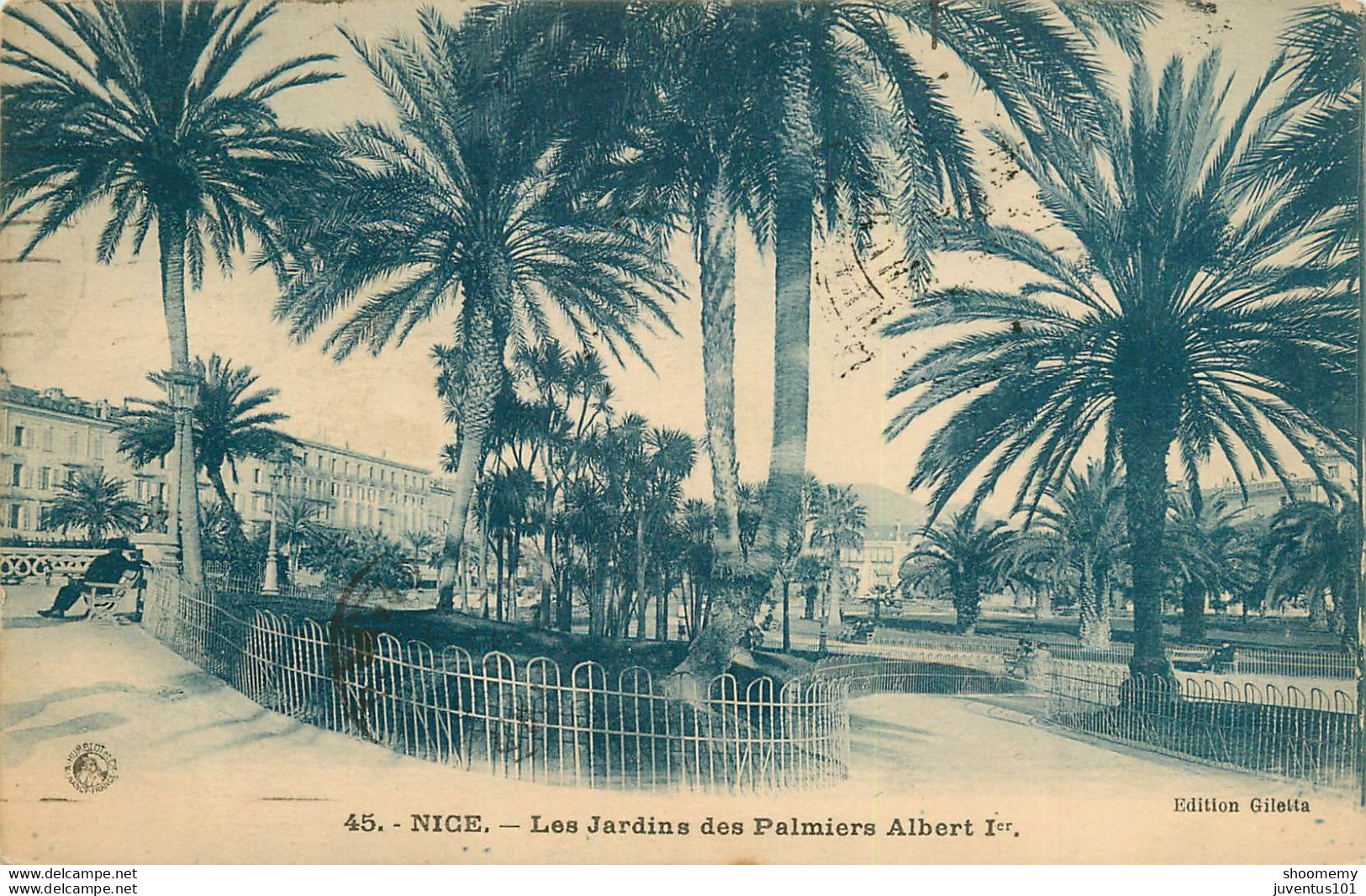 CPA Nice-Les Jardins Des Palmiers Albert 1er-45-Timbre      L1653 - Parks, Gärten