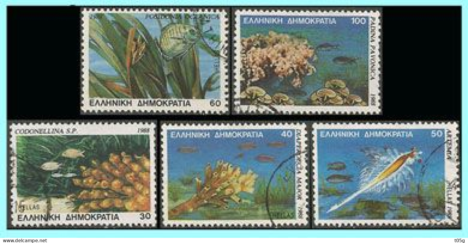 GREECE- GRECE- HELLAS 1988: Microscopic Animal  Compl. Set Used - Used Stamps