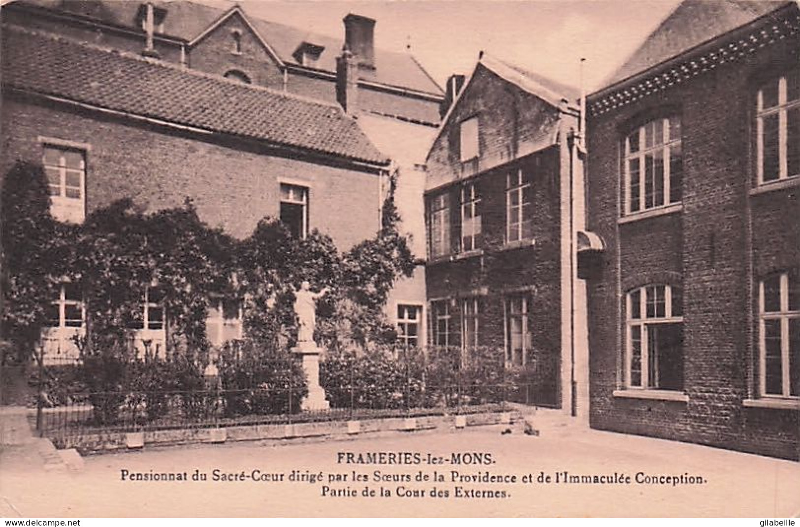 Frameries - Pensionnat Du Sacré Coeur -  Partie De La Cour Des Externes - Frameries