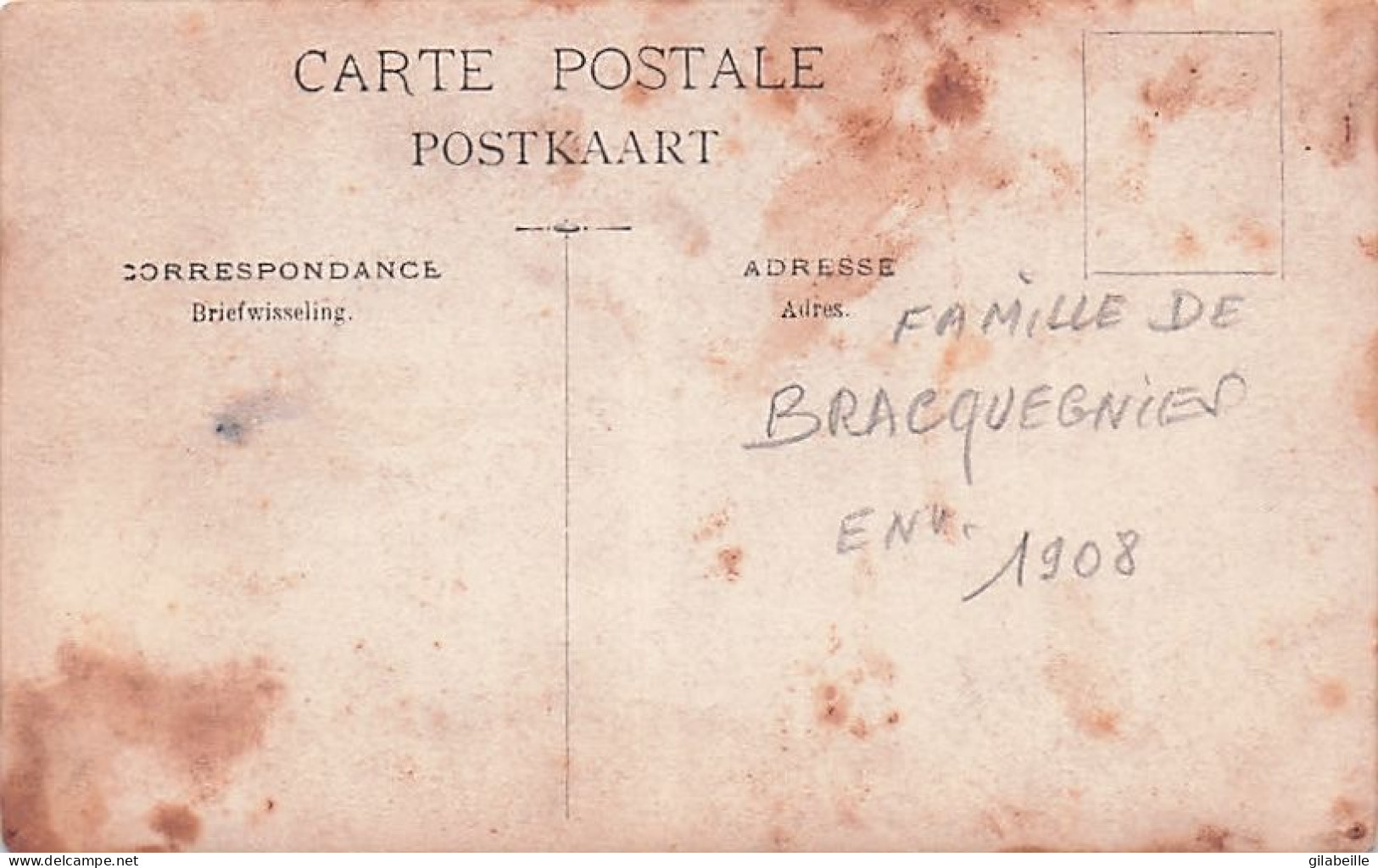 La Louviere - Carte Photo - Famille De BRACQUEGNIES  En 1908 - La Louvière