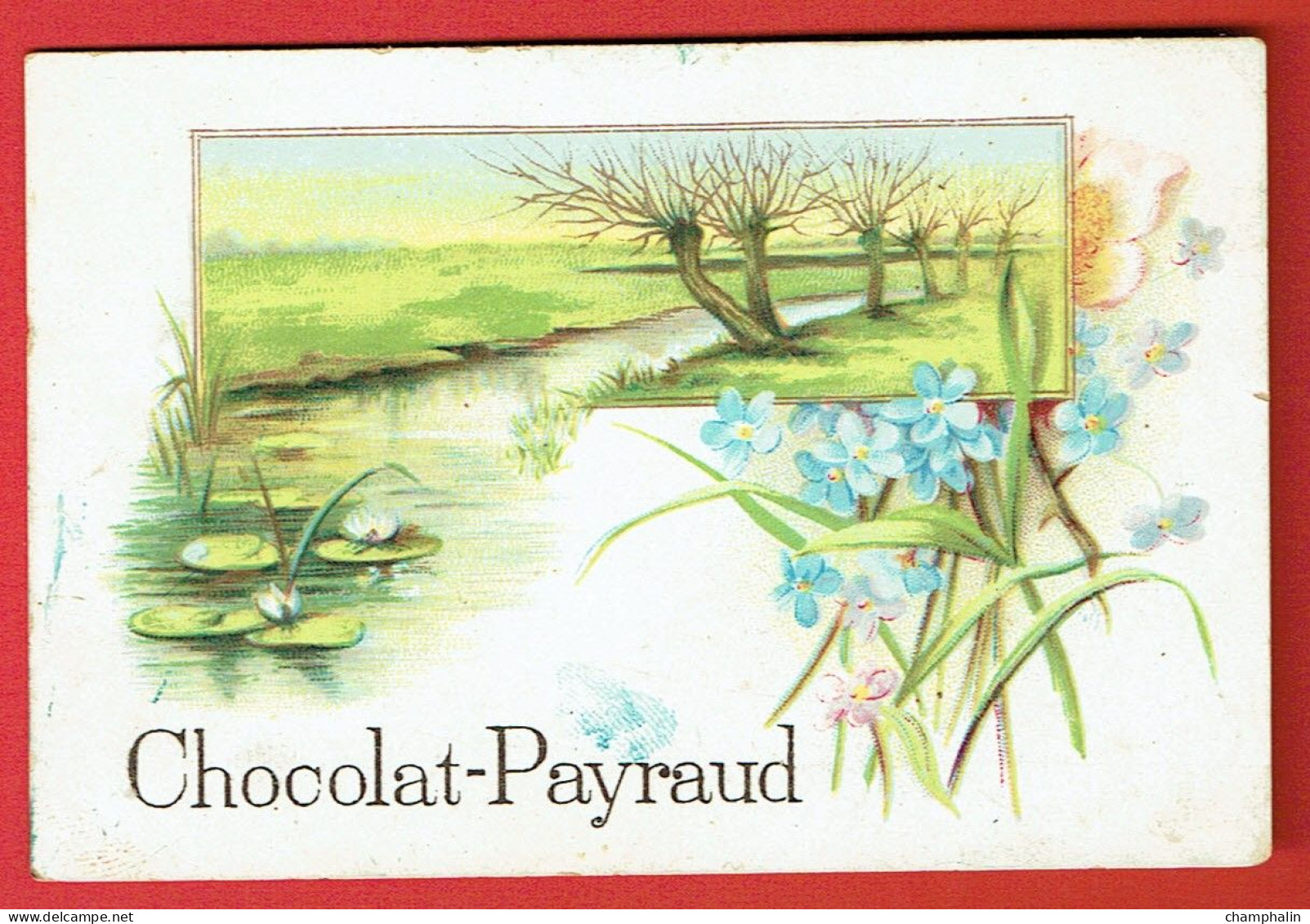 Chromos - Chocolat Payraud - Sans Légende - Paysage Au Bord D'une Rivière - Autres & Non Classés