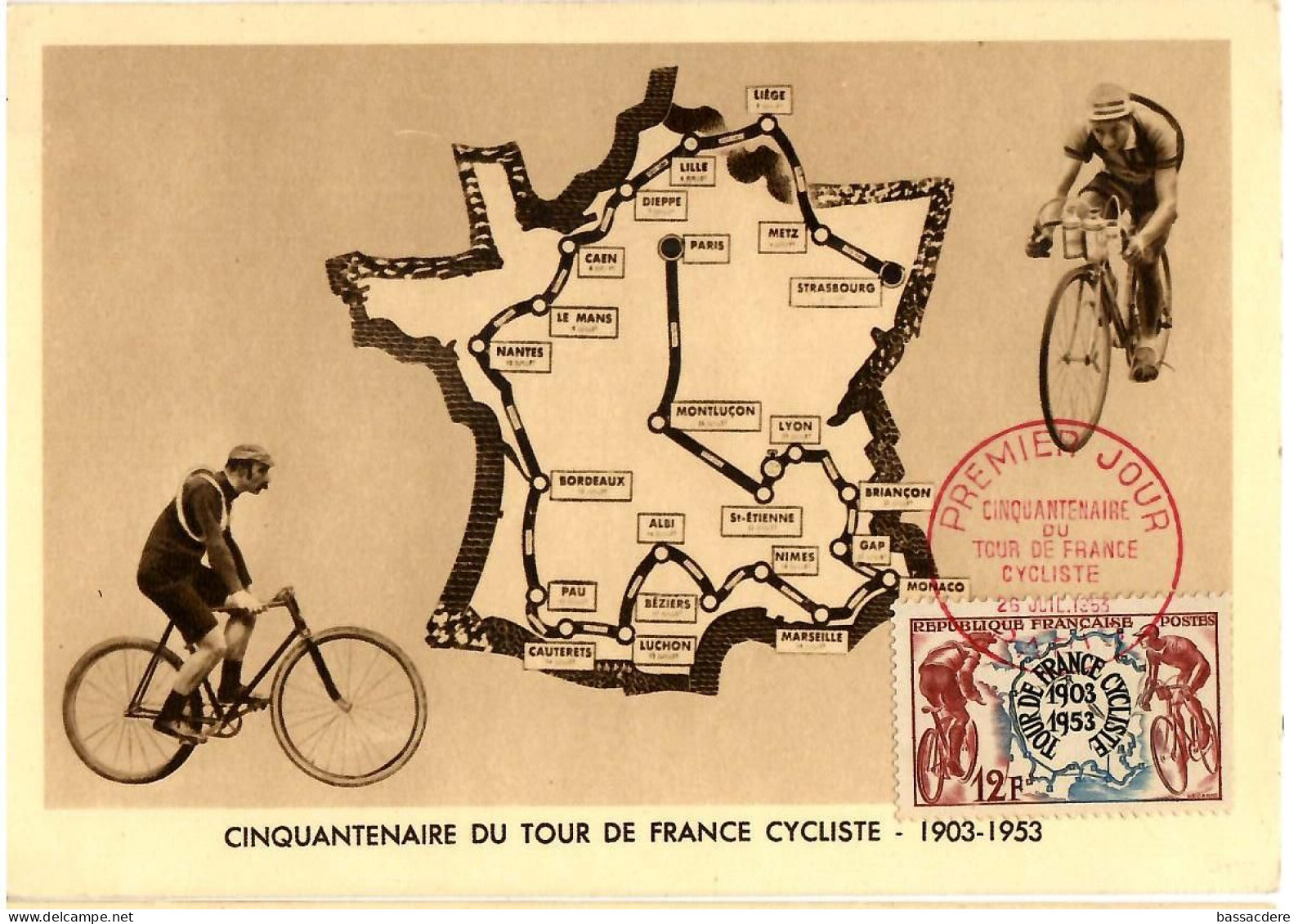 80151 -   2 CP  Pour Le TOUR DE FRANCE 1953 - Wielrennen