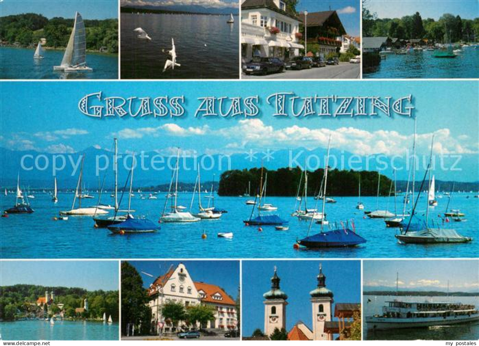 73269620 Tutzing Am Ammersee Teilansichten Segelboote Rathaus Kirche Tutzing - Tutzing