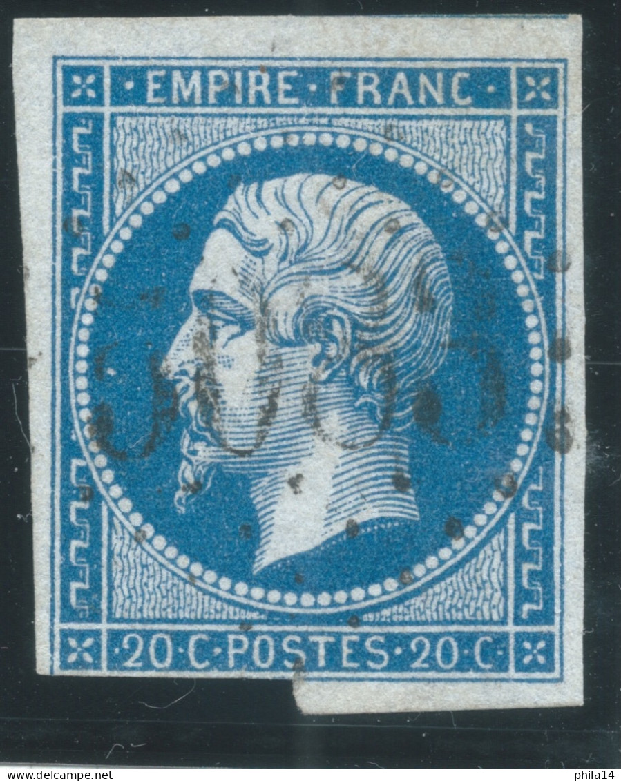 N°14 20c BLEU NAPOLEON TYPE 2 / OBLITERATION GC 5083 IND CONSTANTINOPLE - 1853-1860 Napoleone III