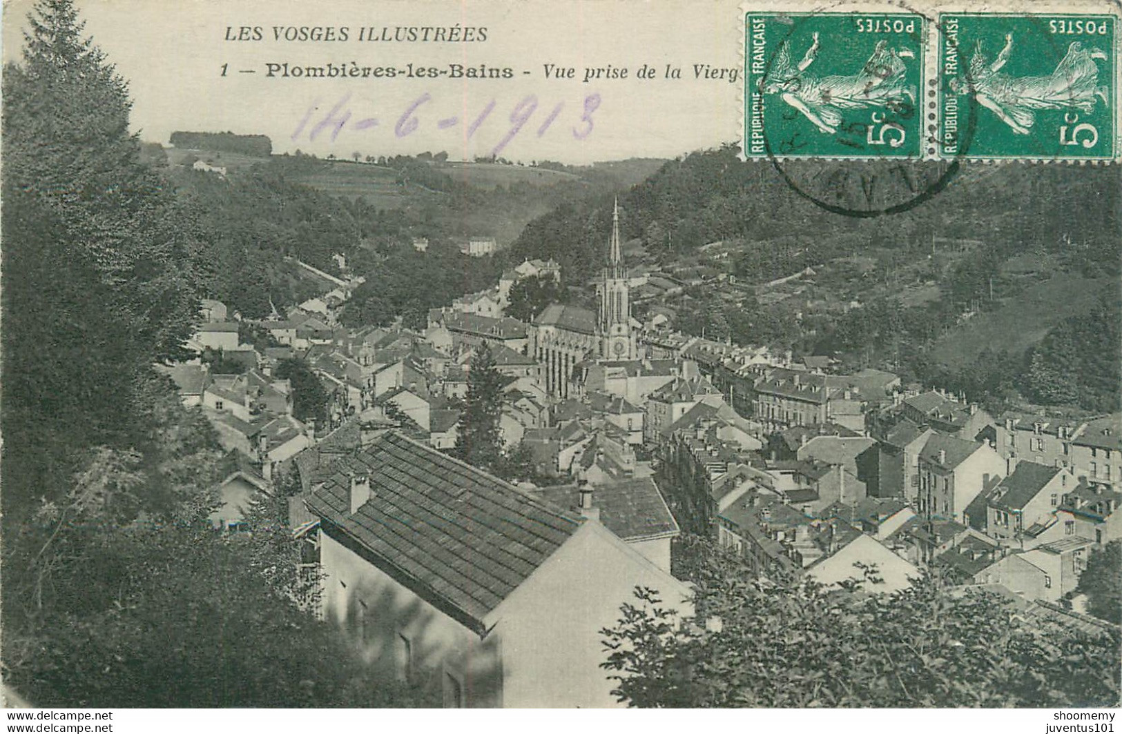 CPA Plombières Les Bains-Vue Prise De La Vierge-1-Timbre    L1797 - Plombieres Les Bains