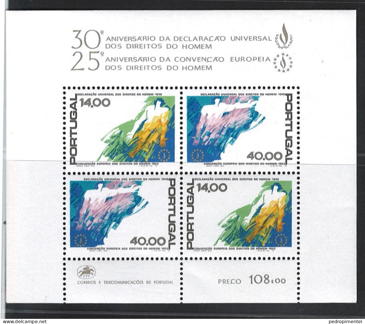 Portugal Stamps 1978 "Human Rights" Condition MNH Minisheet #1409-1410 - Ongebruikt