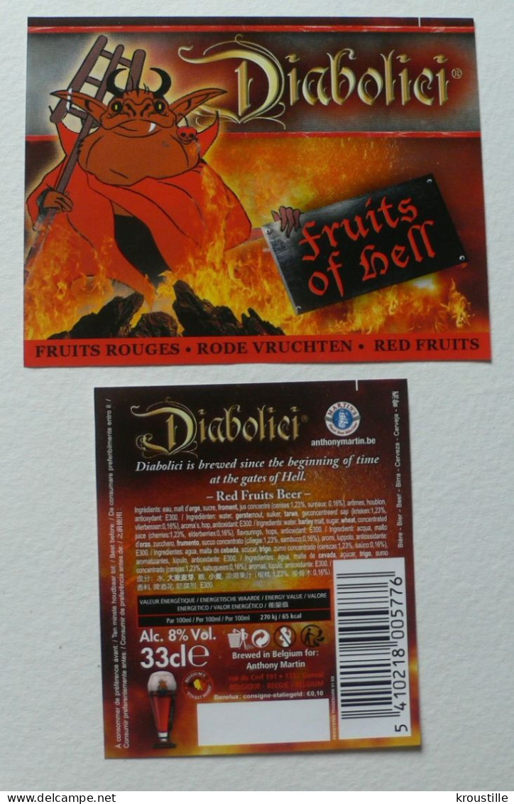 DIABOLICI FRUIT OF HELL : ETIQUETTE BIERE BELGE - NEUVE - Bier