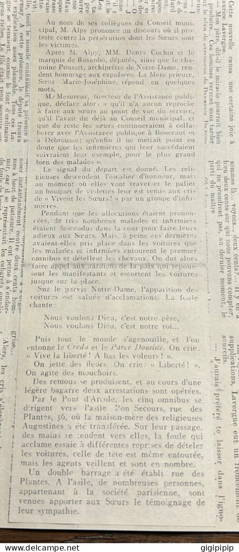 1908 PATI Expulsion Des Sœurs Augustines De L'Hôtel-Dieu DE PARIS - Verzamelingen