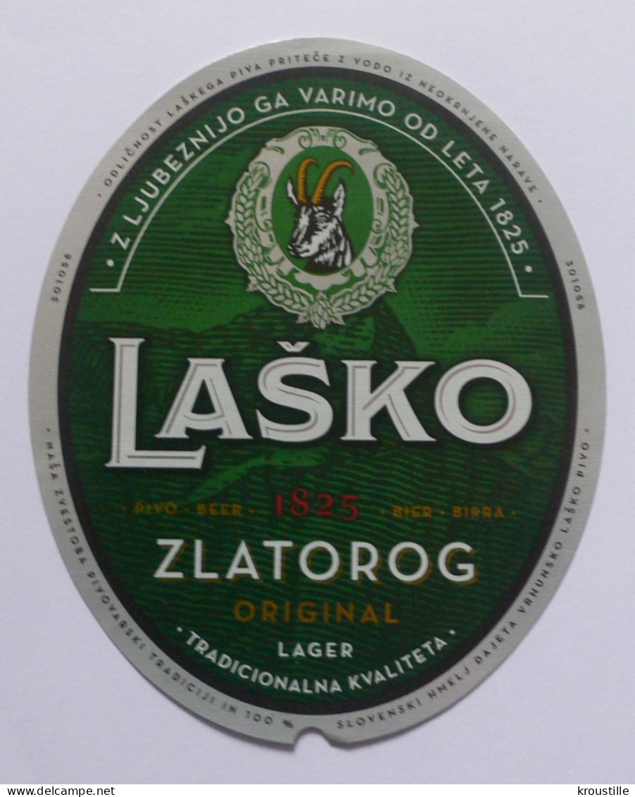 ETIQUETTE LASKO ZLATOROG LAGER - CHAMOIS (SLOVENIE) : ETIQUETTE BIERE NEUVE - Bier