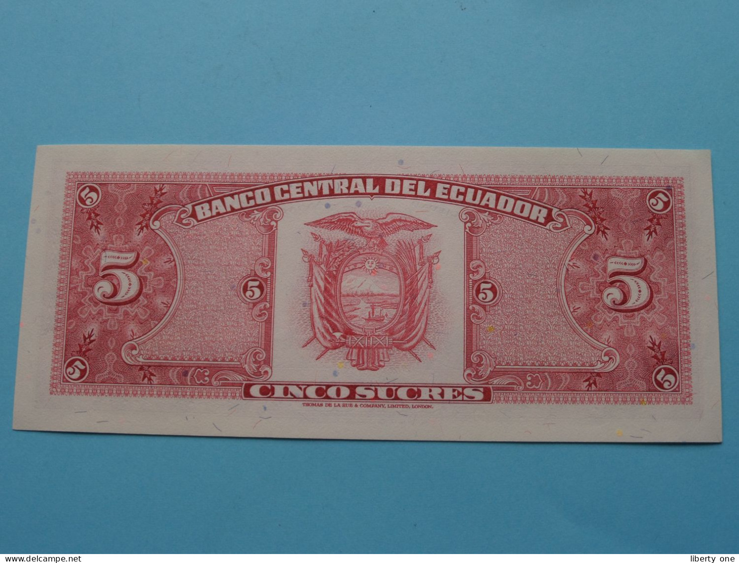 5 - Cinco Sucres ( 06953804 ) Serie IC - 1988 Ecuador ( For Grade, Please See Photo ) UNC ! - Ecuador
