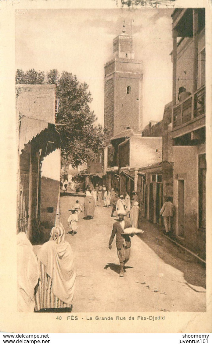 CPA Fès-La Grande Rue De Fès Djedid-Beau Timbre     L1568 - Fez (Fès)