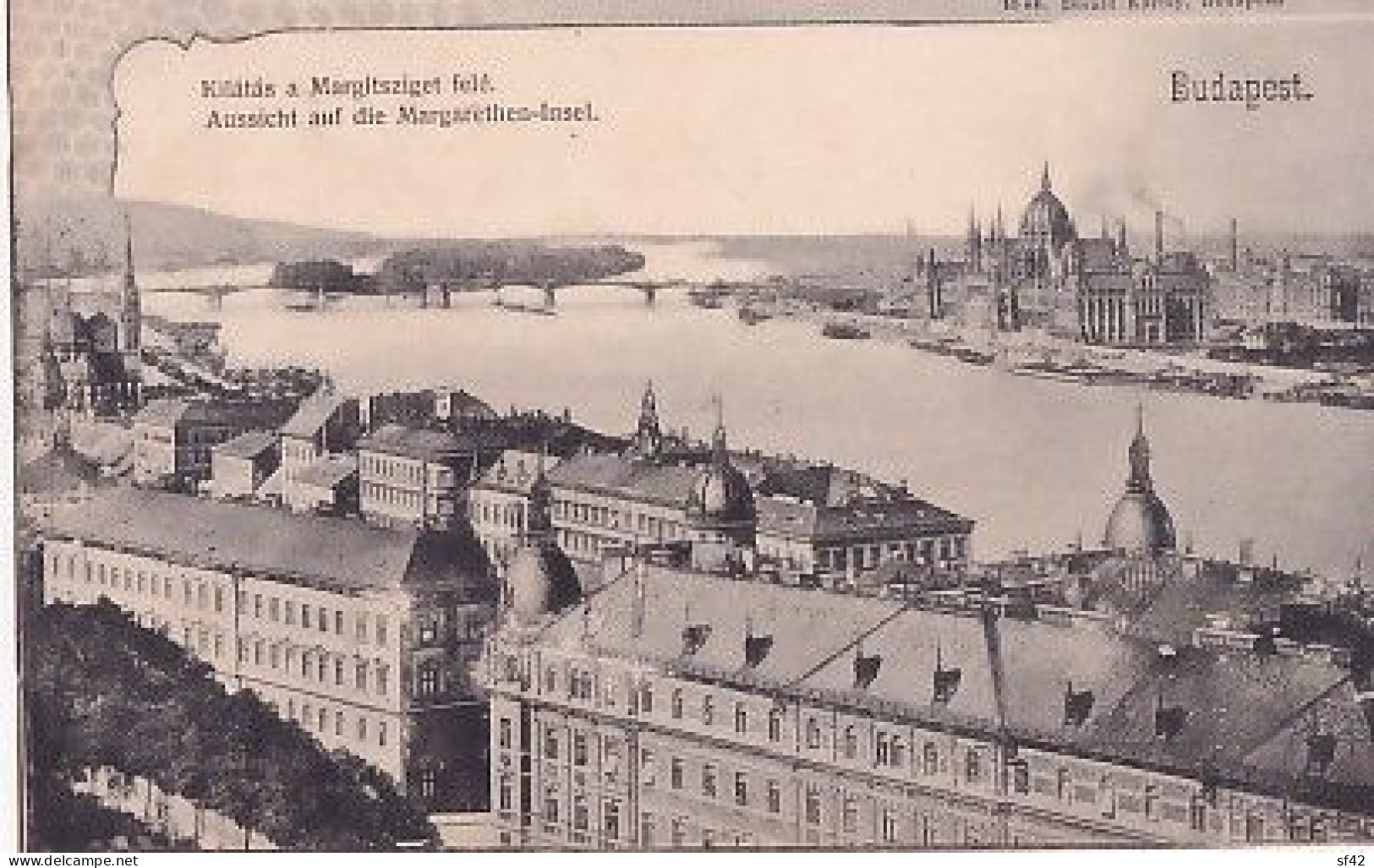 BUDAPEST        KILATAS A MARGITSZIGET FELE    PRECURSEUR   +  TIMBRE - Hongrie