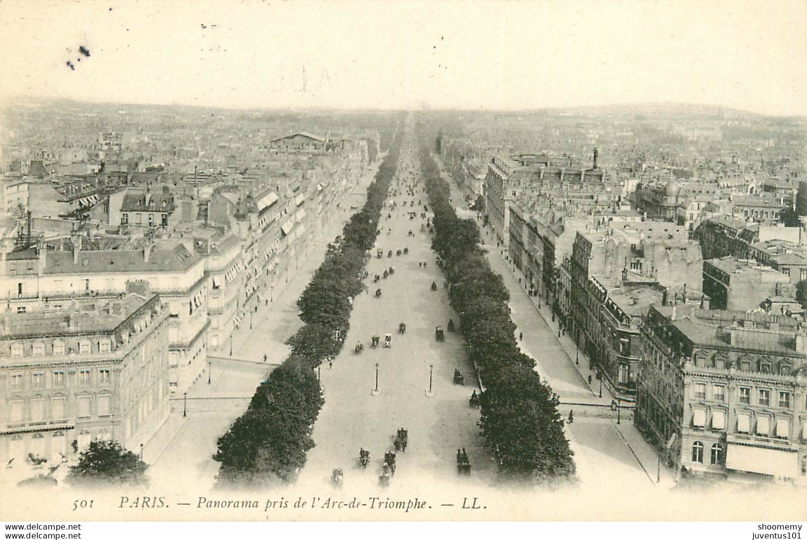 CPA Paris-Panorama Pris De L'arc De Triomphe-Timbre    L1652 - Arc De Triomphe