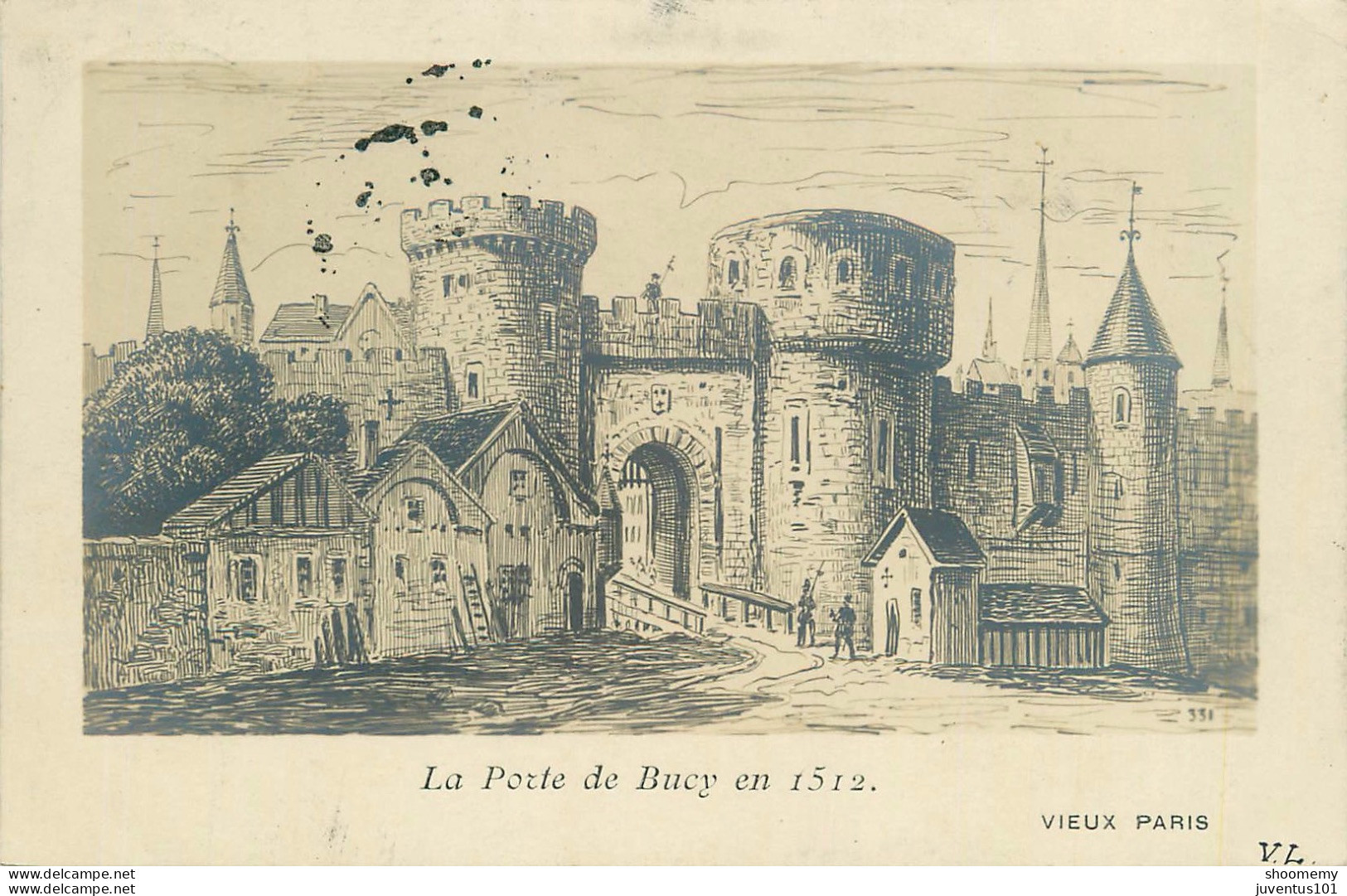 CPA Vieux Paris-La Porte De Bucy En 1512-Timbre         L2178 - Andere Monumenten, Gebouwen