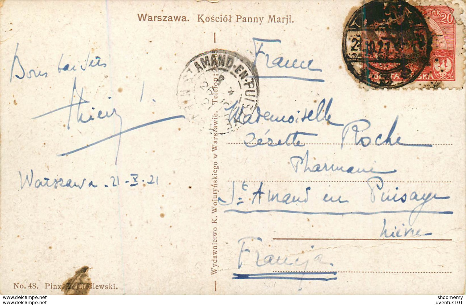 CPA Warszawa-Kosciol Panny Marji-Timbre       L2182 - Pologne