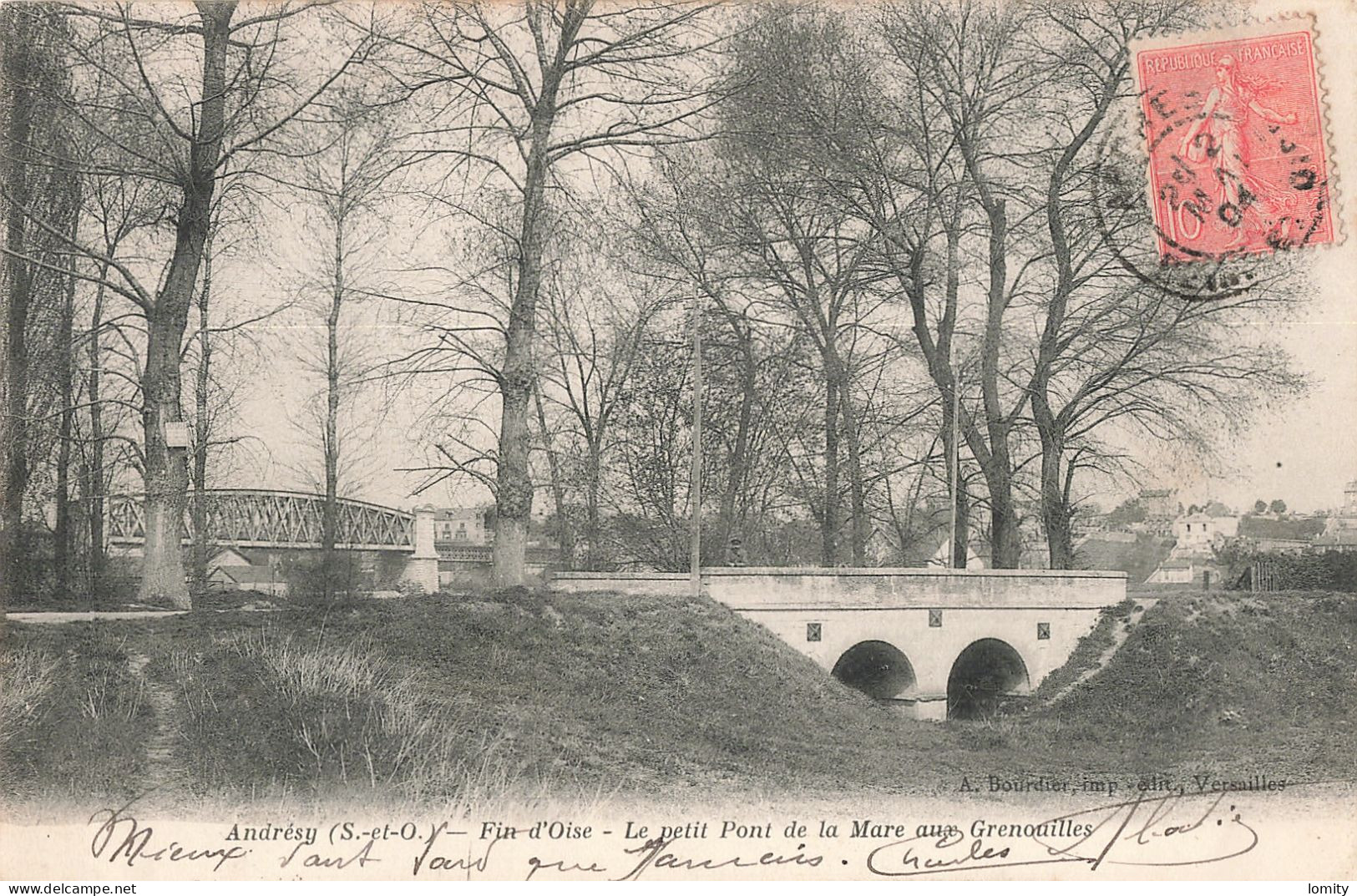 78 Andresy Fin D' Oise Le Petit Pont De La Mare Aux Grenouilles CPA - Andresy