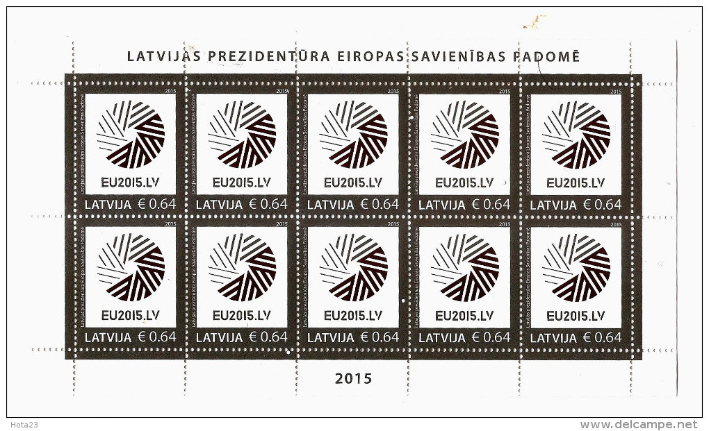 (!) Latvia Lettonia, Lettland 2015 Presidency Of Latvia In Council Of Europa MNH  MINI  SHEET - Lettonie